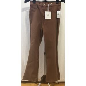 NWT Pistola Lennon High Waisted Cropped Boot Cut in Coated Cognac Size 27